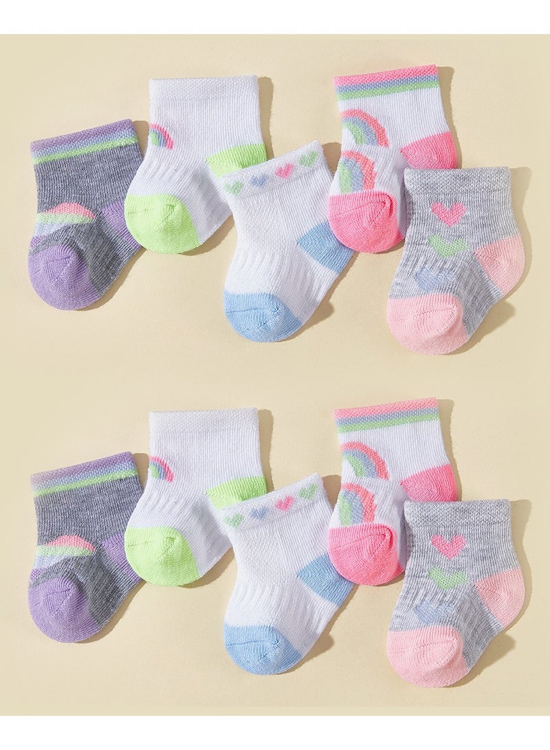 10 Pairs Of Infant And Toddler Four-Season Short Socks And Mid-Tube Socks - Image 1