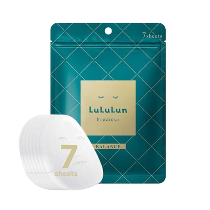 Lululun 7EA Daily Face Mask for Women & Men; Moisturizing Face Masks Skincare with Collagen, Citric Acid & Ceramides, Anti Aging Facial Mask & Sheet Masks for Japanese Skincare, PRECIOUS GREEN FOR-ALL - Image 1
