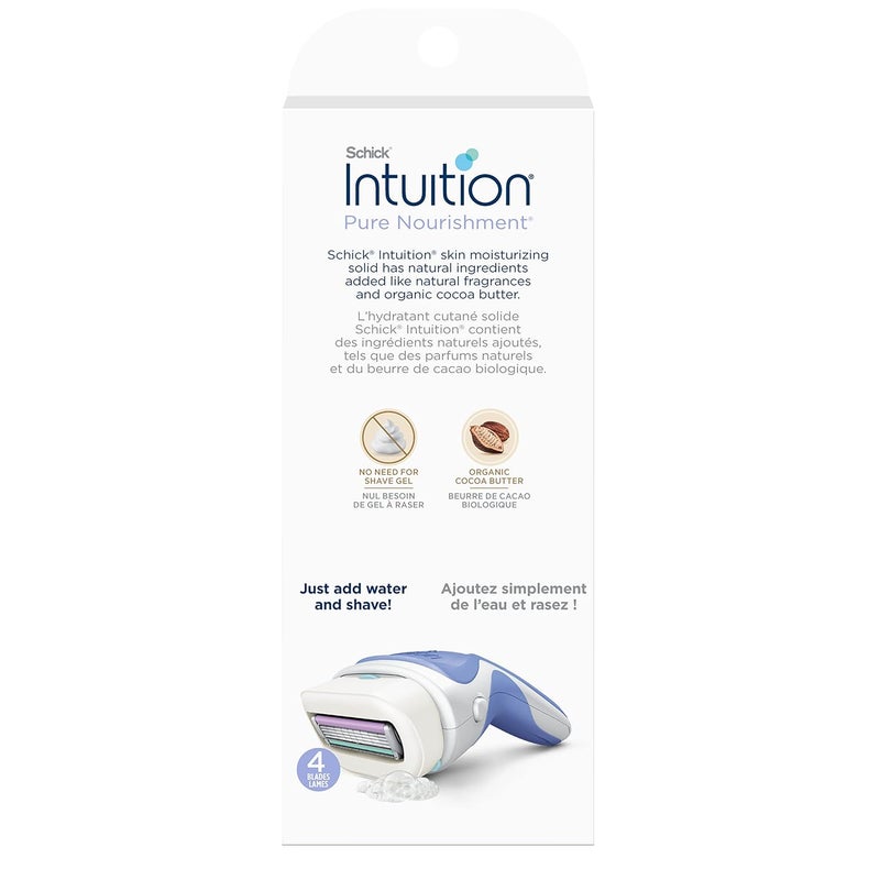 schick Intuition Pure Nourishment Razors for Women | 1 Razor & 2 Intuition Razor Blades Refill with Organic Cocoa Butter - Image 2