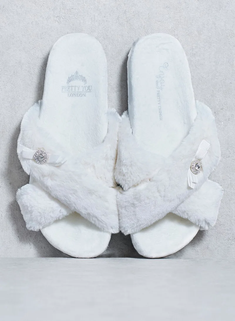 Pretty You London SWAROVSKI Studded Slip On
