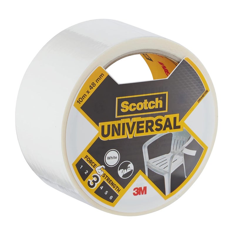 Scotch  Universal Duct Tape 10M X 48Mm White Color For General Purpose Holds Quickly And Reliably For Everyday Repairs And Projects 1 Roll/Pack - Image 1
