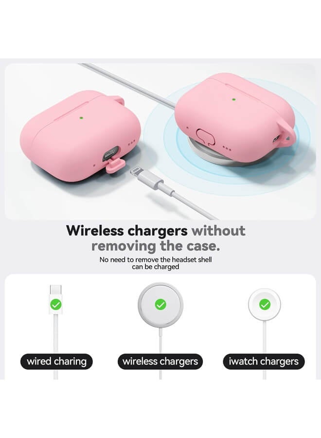 Bliszaar for AirPods Pro 3 Case 2025 with Cleaner Kit, Soft Silicone Protective Cover for Apple AirPods Pro 3rd Generation Cases for Women Men,AirPod Pro 3 Case Accessories with Keychain-Pink - Image 4