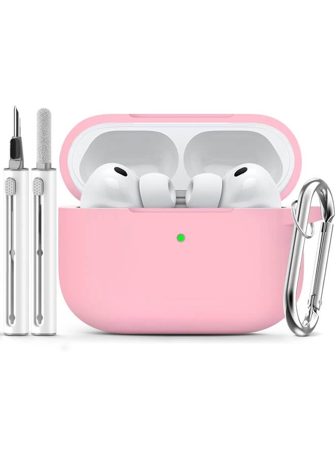 Bliszaar for AirPods Pro 3 Case 2025 with Cleaner Kit, Soft Silicone Protective Cover for Apple AirPods Pro 3rd Generation Cases for Women Men,AirPod Pro 3 Case Accessories with Keychain-Pink - Image 1
