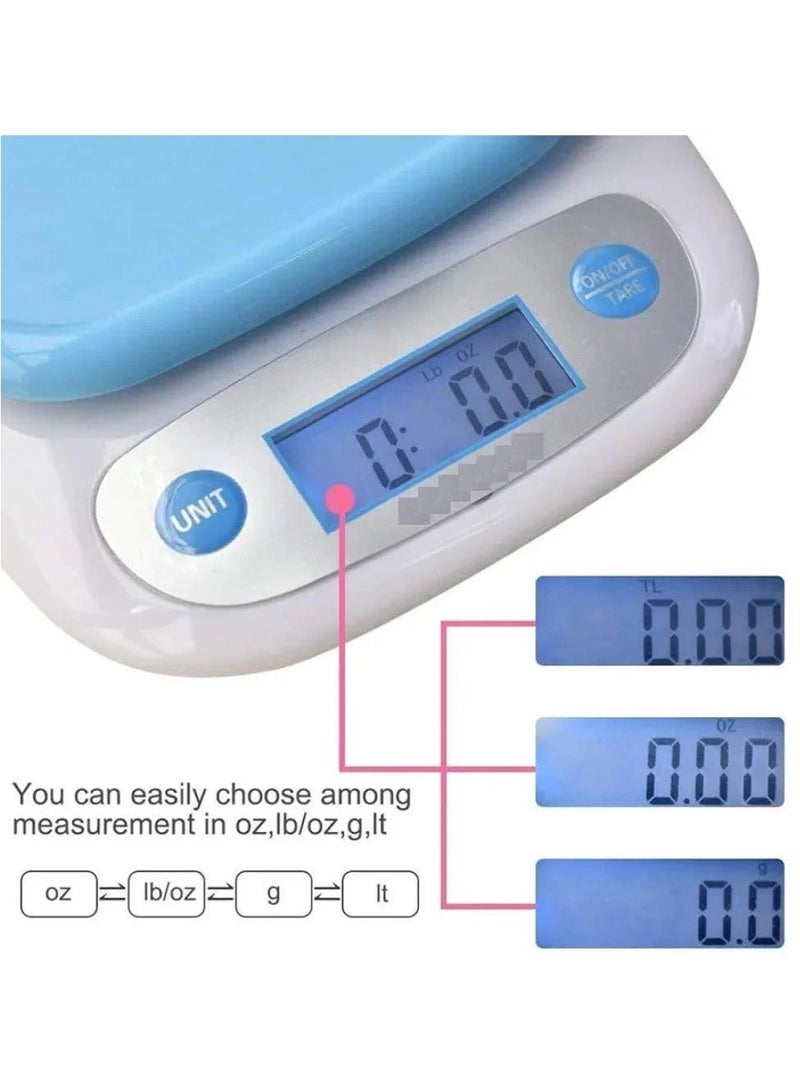 Denx DX3603 Digital Kitchen Scale – 1g Accuracy, 5kg Capacity – Sleek Design, Battery Operated - Image 3