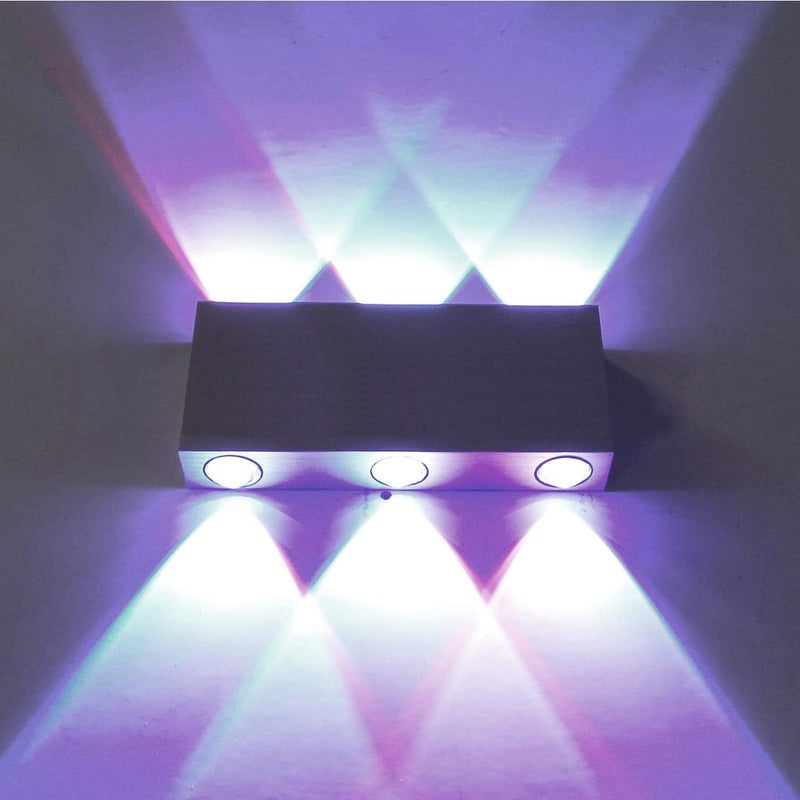 RGB LED Wall Lamp, Aluminum Rectangular 6W Waterproof Indoor Bedroom Light - Energy Efficient, IP67 Protection, Ideal for Home and Office Decoration (Rectangular 6w) - Image 5