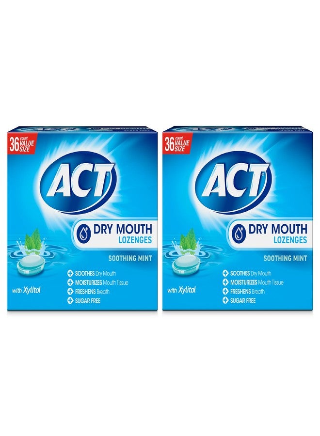 Act Dry Mouth Lozenges with Xylitol, Soothes, Moisturizes & Freshens, Soothing Mint, Value Size, 36 ct., 2 pk - Image 1