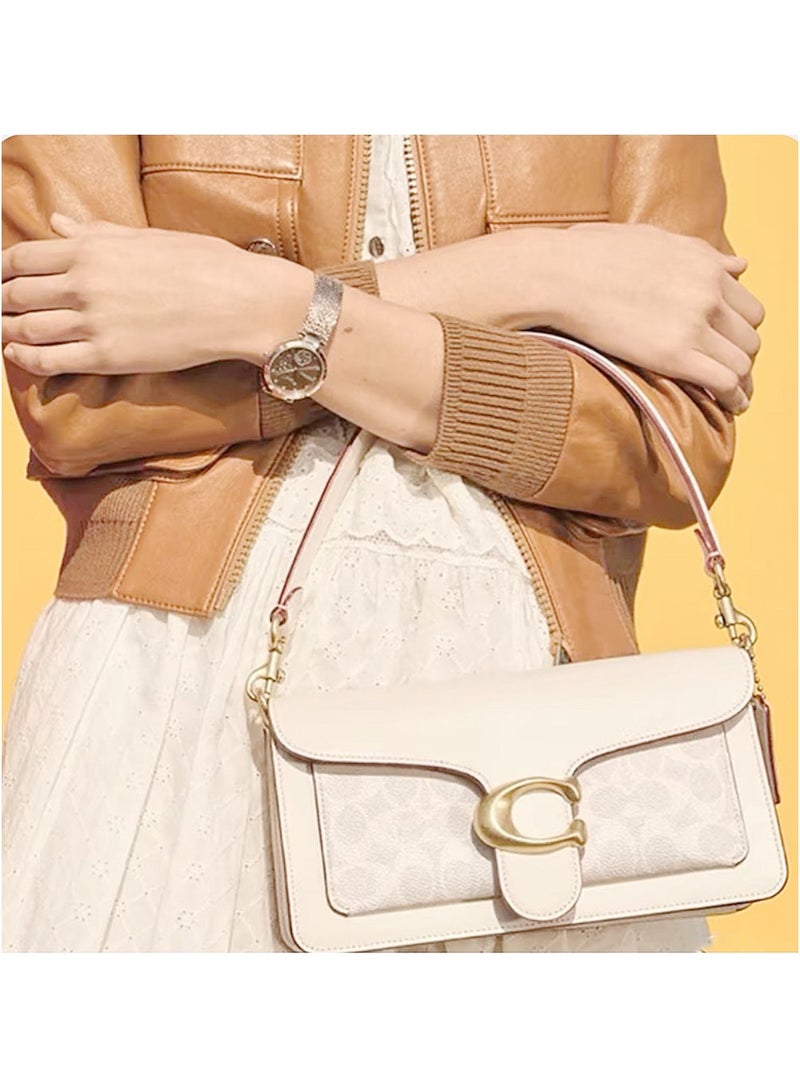 coachoutlet TABBY SHOULDER BAG & CROSSBODY BAG 26 IN SIGNATURE CANVAS-White/Light Grey - Image 3