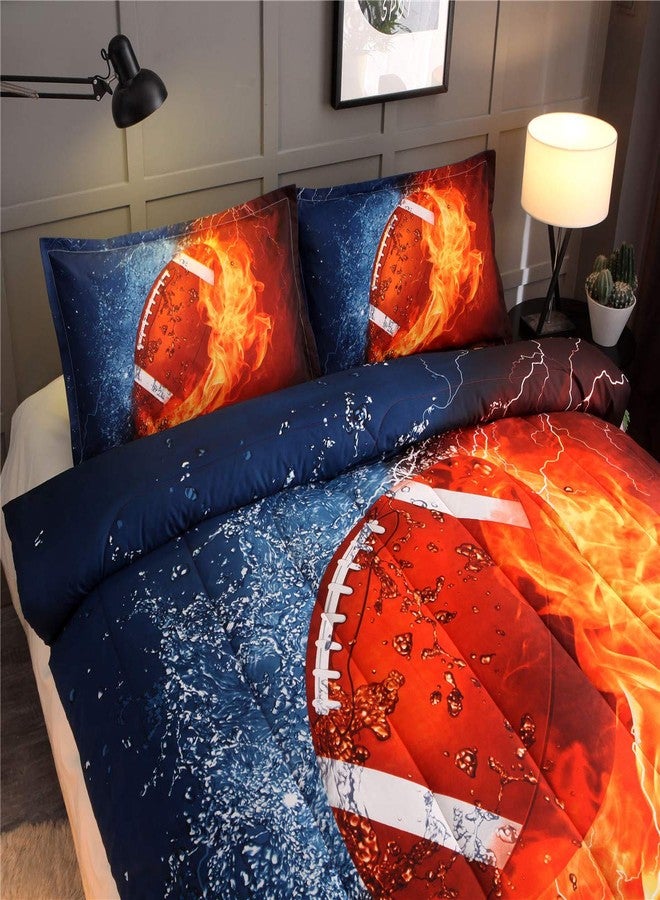NTBED Football Comforter Sets Twin for Boys Teens, 3-Pieces Sports Bedding (1 Comforter with 2 Pillowcases),Reversible Rugby Printed Quilt Set - Image 5