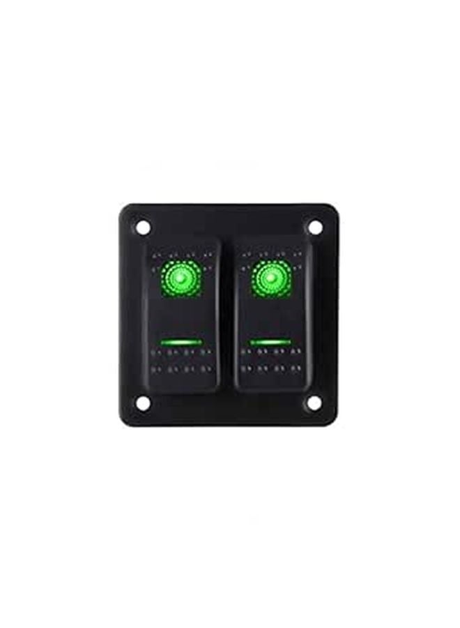 Green LED Rocker Switch Panel Universal 12V 24V For Car Truck Boat Bus - Image 1