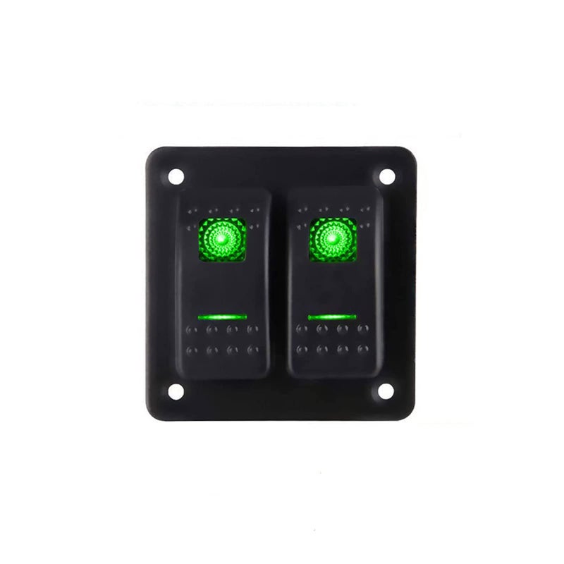 Green LED Rocker Switch Panel Universal 12V 24V For Car Truck Boat Bus - Image 2