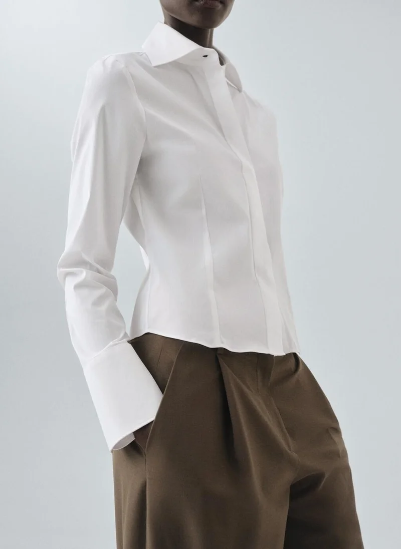 MANGO Slim-fit poplin shirt