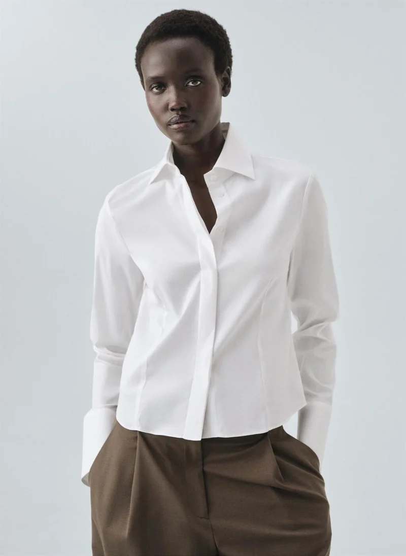 MANGO Slim-fit poplin shirt