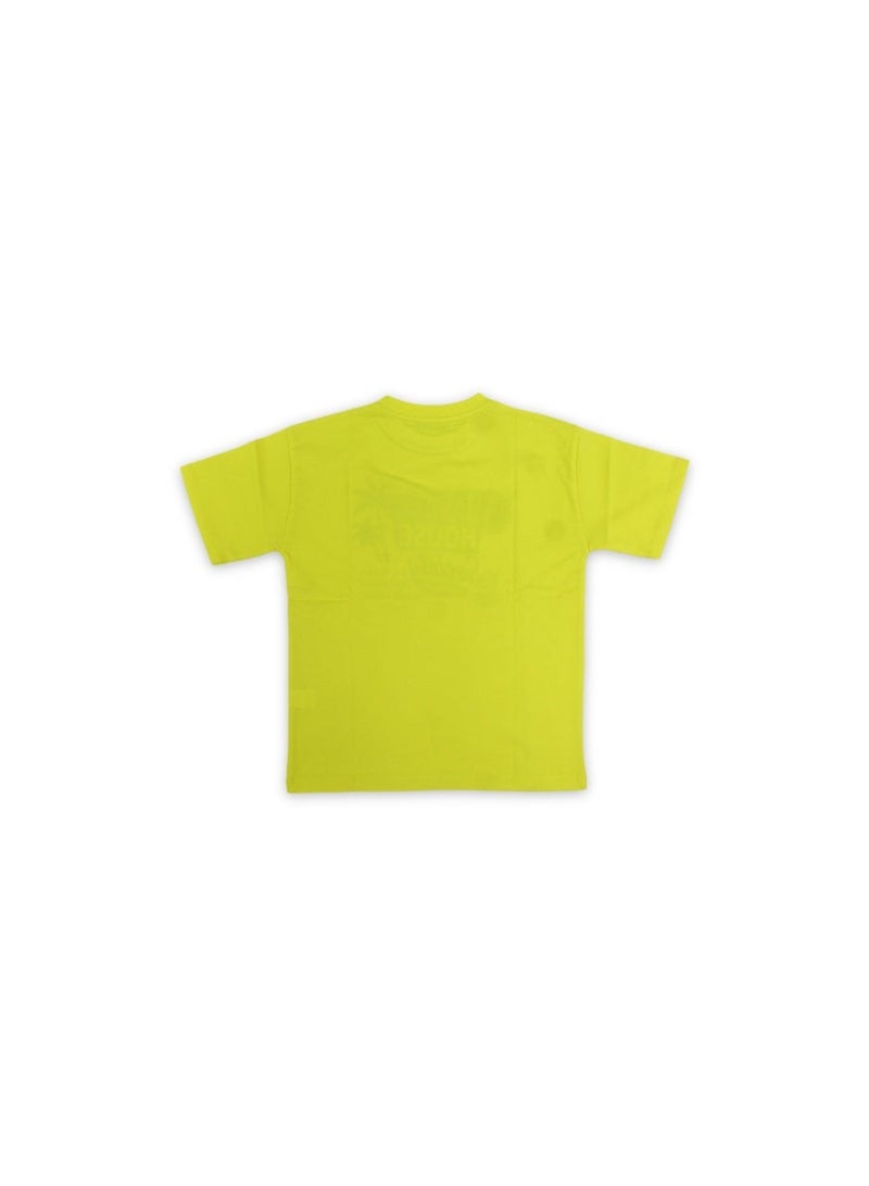 Pompelo Boys Cotton T-Shirt – Yellow with "Summer House Society" Print - Image 2