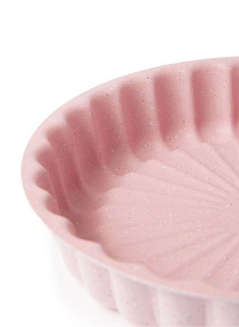 DESSINI قالب كيك ديسيني، صينية كيك 24 سم، أدوات مطبخ للزينة 3D (شكل زهرة) وردي - Image 2