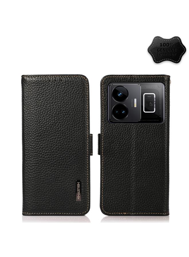 S-TOP Case For Realme GT Neo 5 KHAZNEH Side-Magnetic Litchi Genuine Leather RFID Phone Case - Image 1