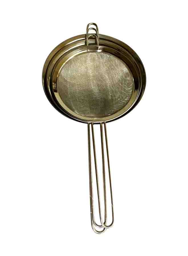 NIBEMINENT 3-Piece Stainless Steel Strainer Set Silver 15centimeter - Image 2