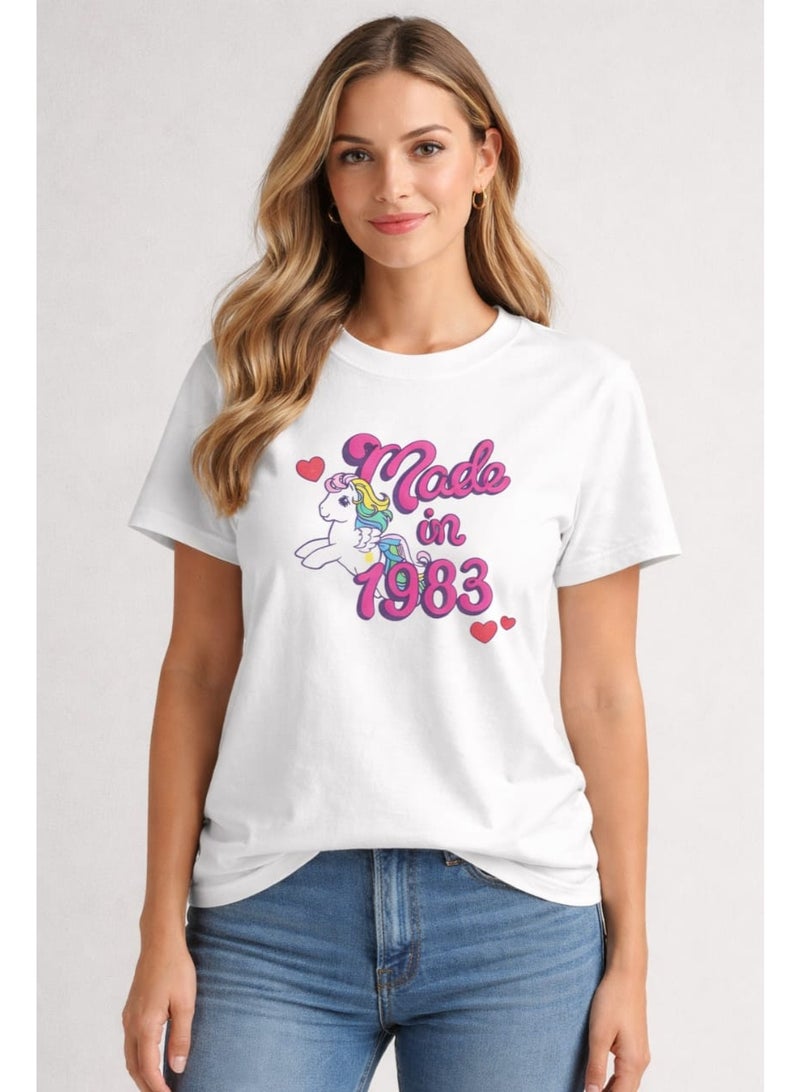 جينيفر تيشيرت غرافيك ماي ليتل بوني بتصميم "ريترو بيغاسيستر منذ 1983" - Image 1
