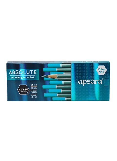 Apsara Absolute Pencil Hexagonal Body for Strong Grip Extra Strong Easy Sharpening Good Handwriting Free Sharpener Eraser Breakage Resistant Pack of 20