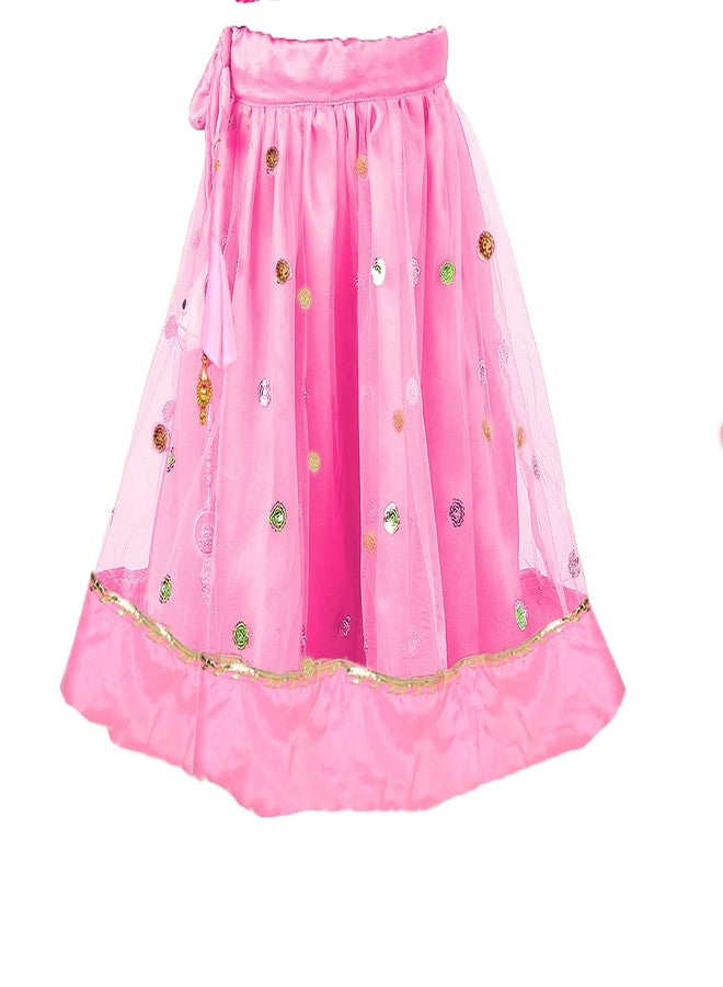 HIBA CREATIONS Kids Pink Sequence Lehenga Choli With Gota Patti Dupatta 2-3 Years - Image 4