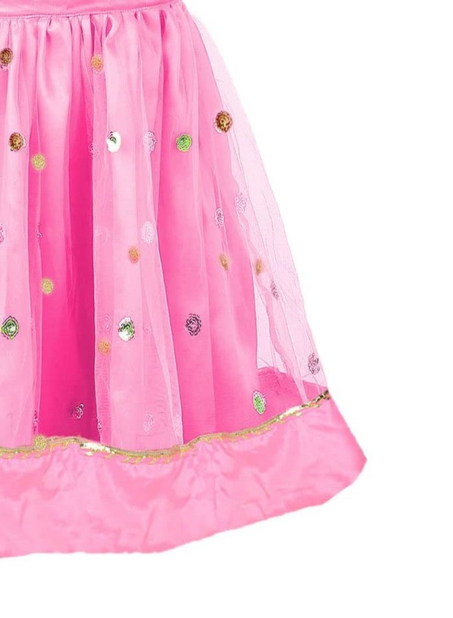 HIBA CREATIONS Kids Pink Sequence Lehenga Choli With Gota Patti Dupatta 2-3 Years - Image 5