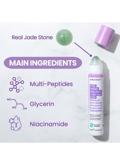 masque Bar My Ingredients Hydrating Under Eye Serum With 360° Jade Stone Roller, Multi-Peptides & Hyaluronic Acid Treats Eye Puffiness, Dark Circles- Instant Wrinkle Remover -Korean Skincare-20Ml  - Image 4