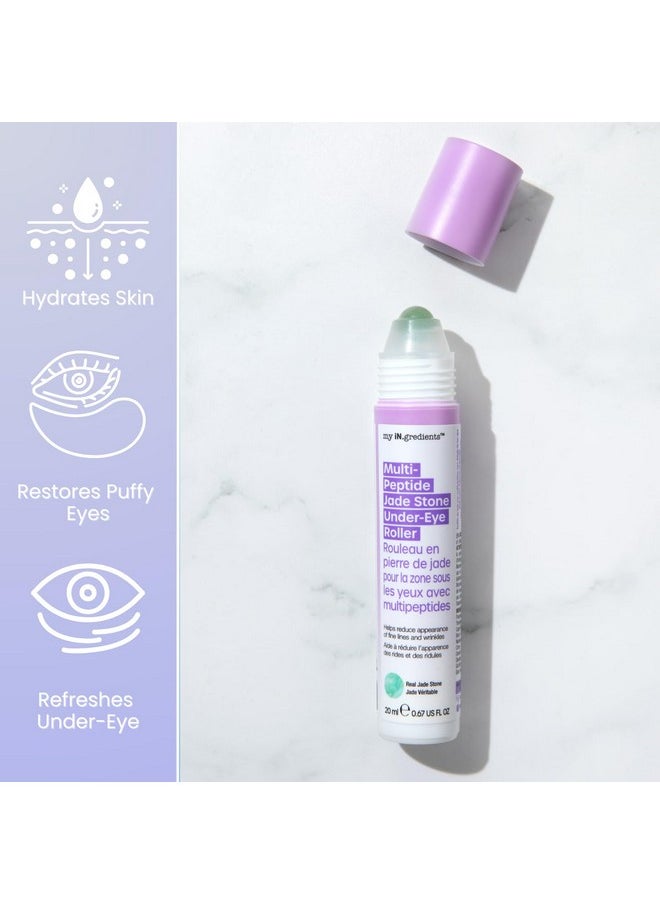 ماسك بار مصل مرطب لمنطقة تحت العين من My Ingredients مع بكرة حجر اليشم 360 درجة، وببتيدات متعددة وحمض الهيالورونيك يعالج انتفاخات العين والهالات السوداء - مزيل التجاعيد الفوري - العناية بالبشرة الكورية - 20 مل  - Image 3