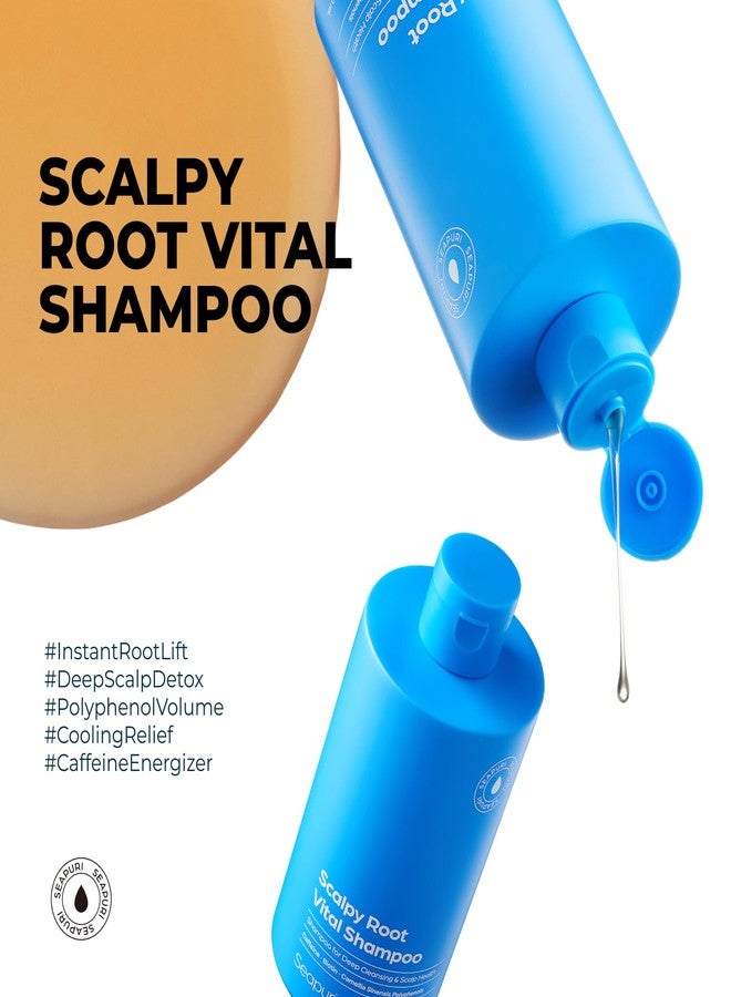 Seapuri Scalpy Root Vital Shampoo | Instant Root Lift & Hair Thickening with Polyphenol | Caffeine Scalp Energizer for Thinning Hair | Volumizing Treatment | Deep Purifying & Cooling Relief | K-Beauty - Image 2