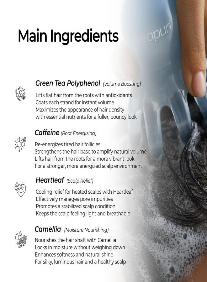 Seapuri Scalpy Root Vital Shampoo | Instant Root Lift & Hair Thickening with Polyphenol | Caffeine Scalp Energizer for Thinning Hair | Volumizing Treatment | Deep Purifying & Cooling Relief | K-Beauty - Image 5