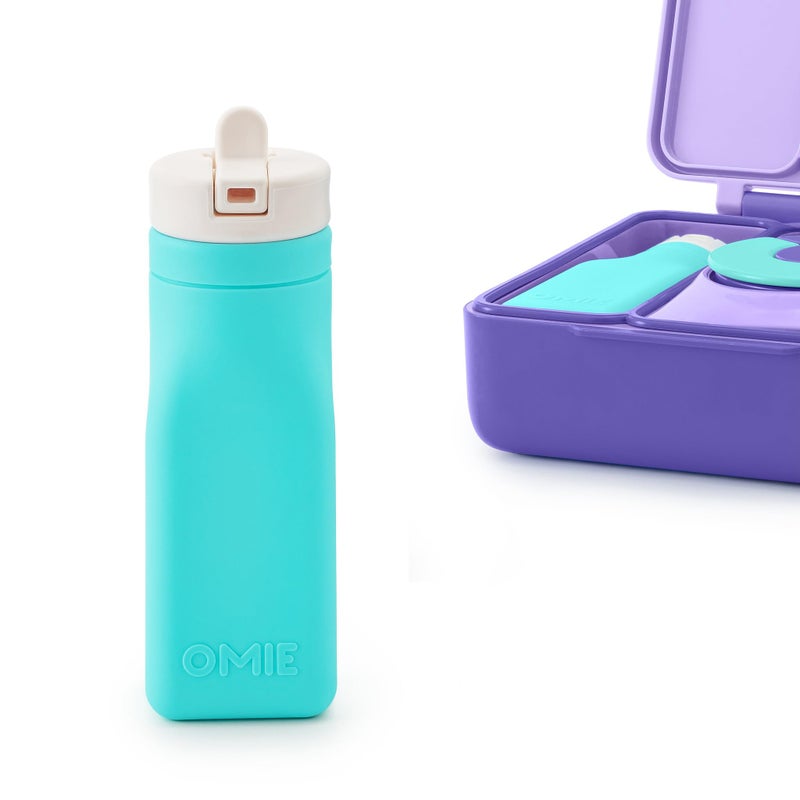 Omie OmieBox Reusable Silicone Water Bottle - 8.7 oz, Straw Top, BPA-Free & Phthalate-Free, Leak-Proof (Teal) (OmieBox Sold Separately) - Image 1