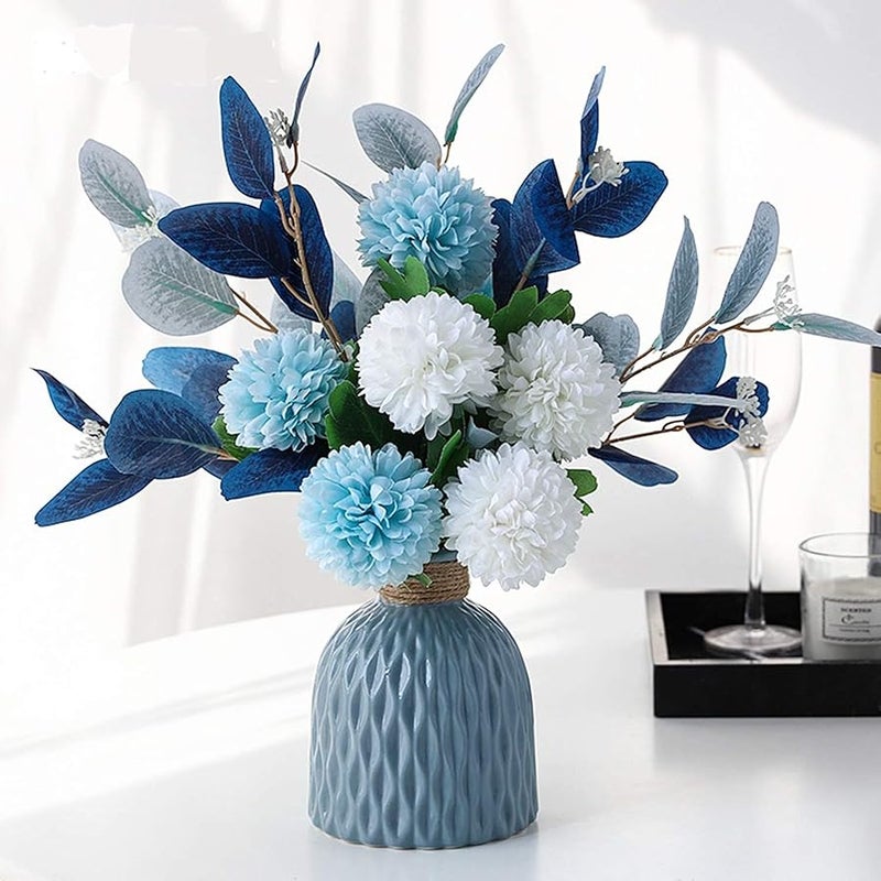 NAWEIDA Artificial Flowers with Vase Silk Hydrangea Flower Arrangements for Home Garden Party Wedding Decoration - Image 2
