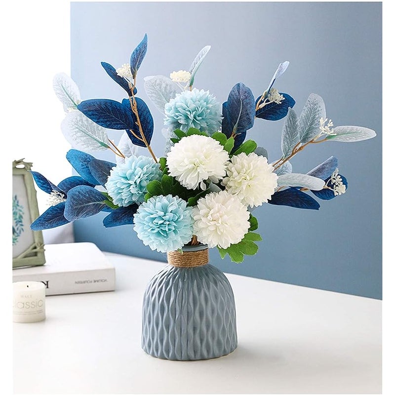 NAWEIDA Artificial Flowers with Vase Silk Hydrangea Flower Arrangements for Home Garden Party Wedding Decoration - Image 3