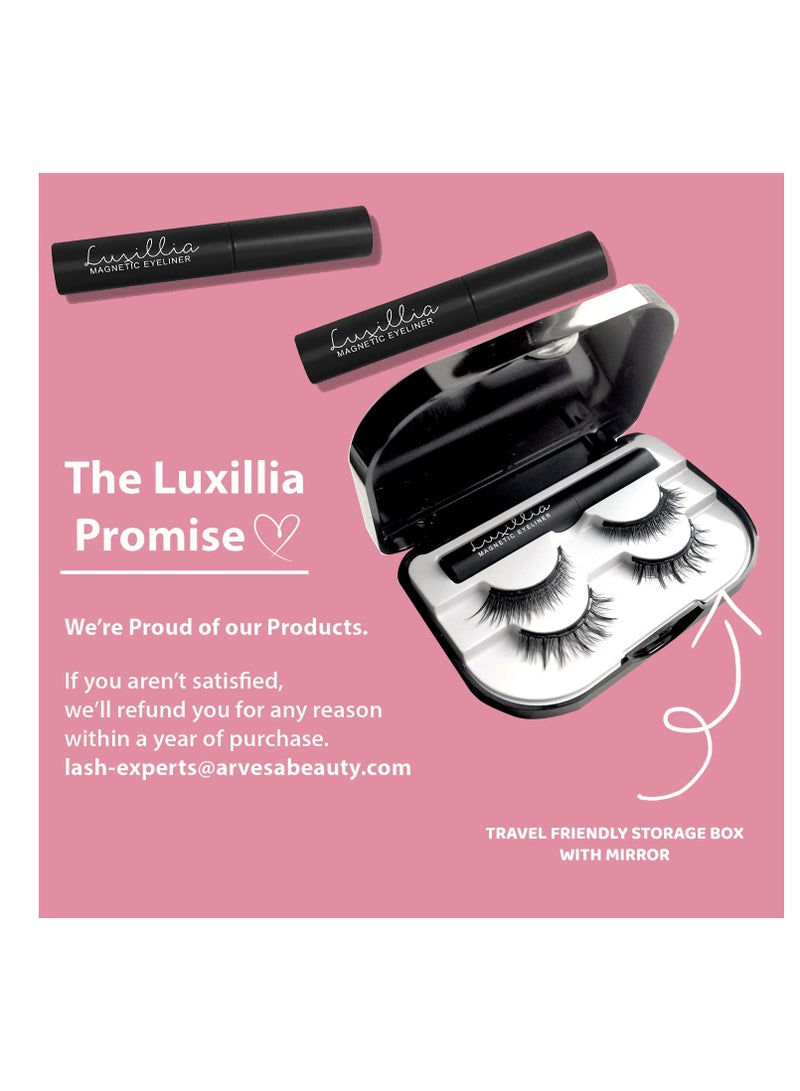Luxillia Luxillia Magnetic Eyelashes with Eyeliner 16 Piece Set, Most Natural Looking Magnetic Lashes Kit with Applicator, Best 8D, 3D Look, Reusable Fake Eye Lash, No Glue, Strongest Waterproof Liquid Liner - Image 5