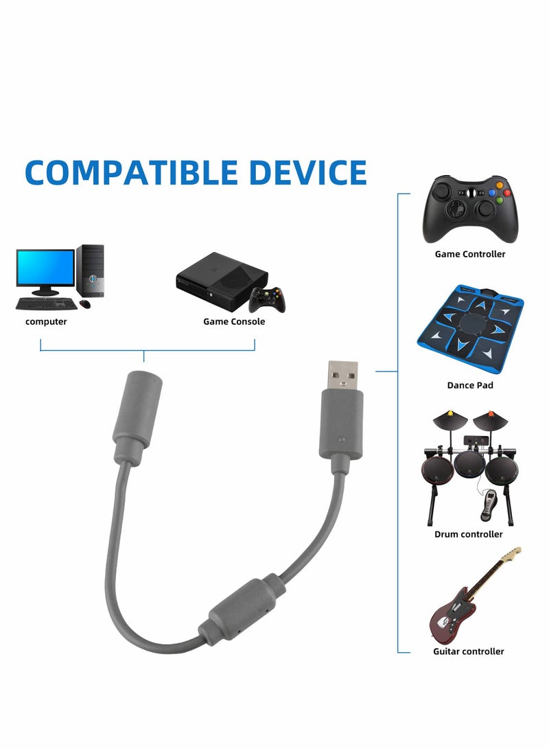 2-Pack Breakaway Adapter Cables for Xbox 360 Wired Controllers - USB Replacement Dongles for Enhanced Gaming Experience  - Image 3