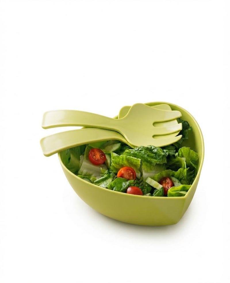 Generic Heart-Shaped Salad Bowl Set - Image 1