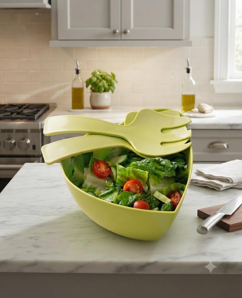 Generic Heart-Shaped Salad Bowl Set - Image 2