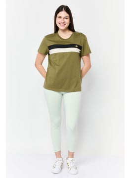 adidas Originals Women Sportswear Fit Short Sleeve Outdoor Top, Olive  - Image 2