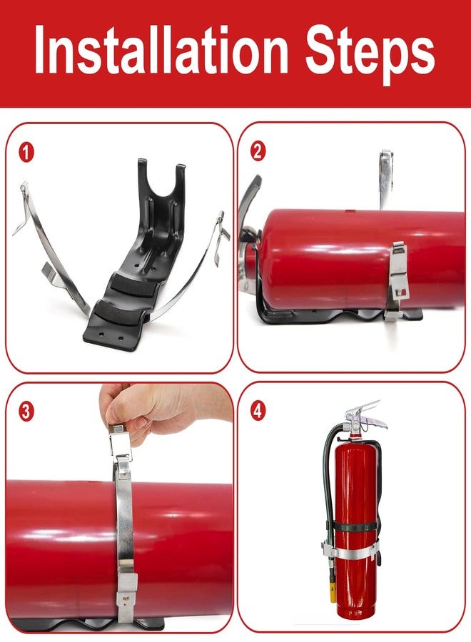 فاسموف حامل طفاية حريق Fasmov، عبوة من 5 قطع، حامل طفاية حريق من الفولاذ المقاوم للصدأ، 5 أرطال، مثبت على الحائط، حامل طفايات حريق شديد التحمل للمنزل والشاحنة والسيارة، أسود - Image 3