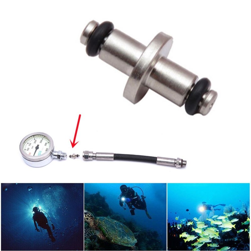 Scuba Diving Type A High Pressure Nickel Plated Brass Air Spool With O Ring For Spg Swivel Compatible With Standard High Pressure Hoses Leak Proof Valve Core For Reliable Underwater Pressure Gauge Connections - Image 1