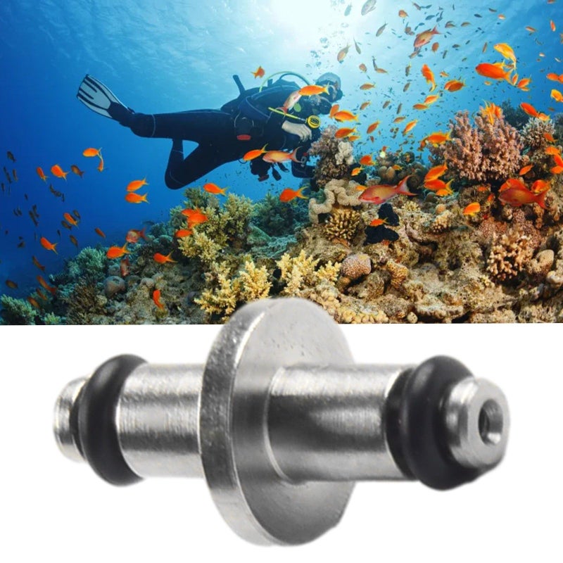 Scuba Diving Type A High Pressure Nickel Plated Brass Air Spool With O Ring For Spg Swivel Compatible With Standard High Pressure Hoses Leak Proof Valve Core For Reliable Underwater Pressure Gauge Connections - Image 2