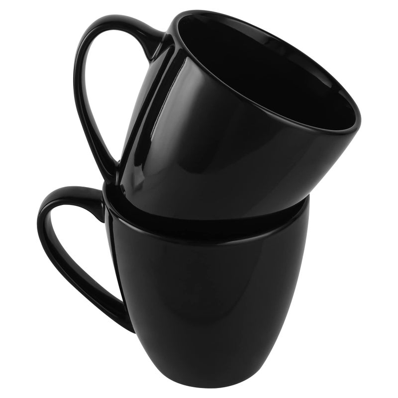 CAILIDE 39oz Large Coffee Mug Ceramic Tea Cup for Office and Home Big Capacity with Handle set of 2black