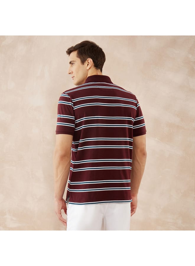 fahrenheit Fahrenheit Striped Polo T-shirt with Short Sleeves  - Image 4