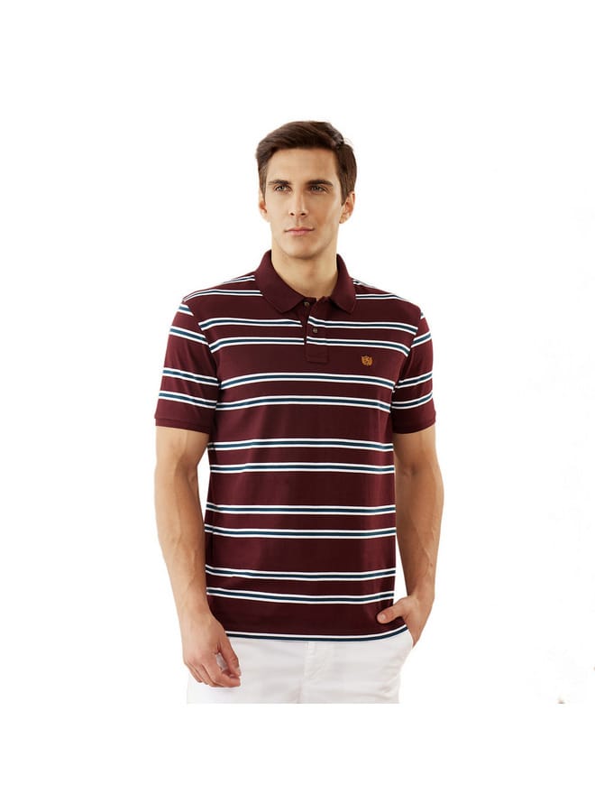 fahrenheit Fahrenheit Striped Polo T-shirt with Short Sleeves  - Image 1