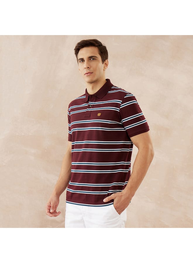 fahrenheit Fahrenheit Striped Polo T-shirt with Short Sleeves  - Image 3