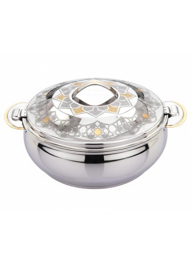 SEAGULL MARWA Stainless Steel Hotpot 3-Piece Set- 1.5L/2.5L/3.5L | Double Wall Insulated Casserole Set | Keeps Food Hot & Fresh for Long Hours | Mirror Finish | Ideal for Rice, Curry & Biryani- GOLD FINISH - Image 3