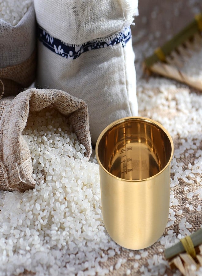 أموسفون كوب قياس الأرز من الفولاذ المقاوم للصدأ من أموسفن مع مقياس - 300 مل، كوب قياس لطهي الأرز، أدوات مطبخ للطبخ، ذهبي اللون - Image 3