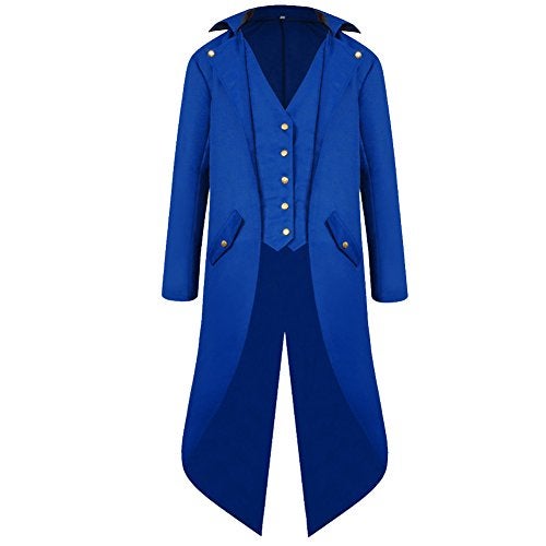H&ZY Men's Steampunk Vintage Tailcoat Jacket Gothic Victorian Frock Coat Uniform Halloween Costume - Image 1