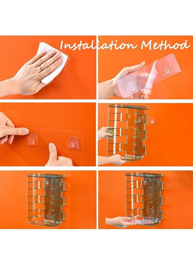 JCB CHIC رف تخزين المطبخ، طبق تحضير الفاكهة والخضروات للمطبخ، صينية فرز الفاكهة والخضروات متعددة الطبقات، صينية تحضير الطعام المطبخية ذاتية اللصق والمثبتة على الحائط - Image 5