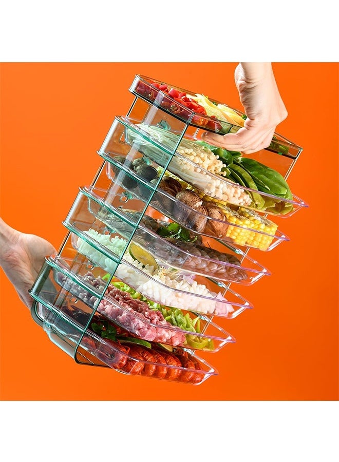 JCB CHIC رف تخزين المطبخ، طبق تحضير الفاكهة والخضروات للمطبخ، صينية فرز الفاكهة والخضروات متعددة الطبقات، صينية تحضير الطعام المطبخية ذاتية اللصق والمثبتة على الحائط - Image 3