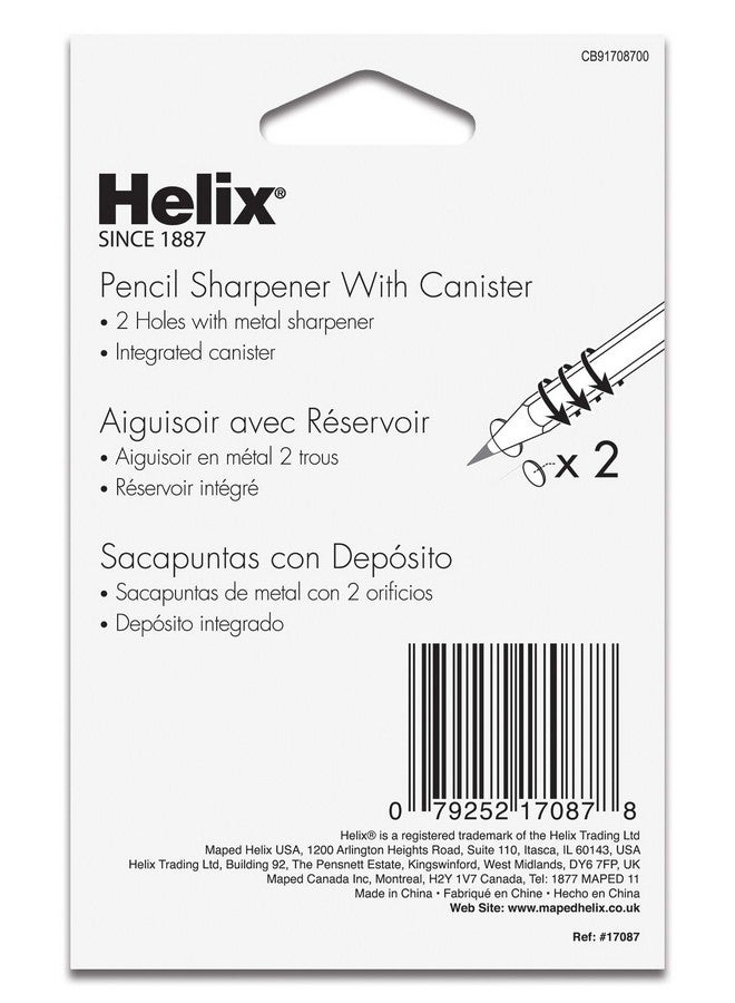 مابد مبراة أقلام رصاص ذات فتحتين من Helix Canister، ألوان متنوعة (17087) - Image 3