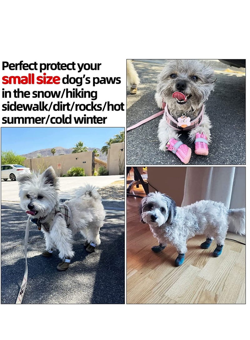 سيوسي الكلب أحذية 4 قطعة رقم 1 المضادة للانزلاق والتهوية للماء الكلب أحذية مناسبة لأنّ صغيرة الحجم الكلب المشي لمسافات طويلة أحذية الكلب المخلب حامي - Image 2
